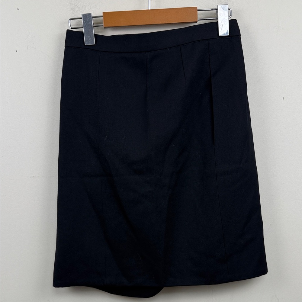 VTG SAINT LAURENT rive gauche wool Elegant Black Women's wrap Skirt 38 - Picture 7 of 13